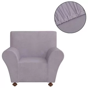 vidaXL Elastyczny pokrowiec na fotel, z dżerseju, szary - Pokrowce na meble - miniaturka - grafika 2