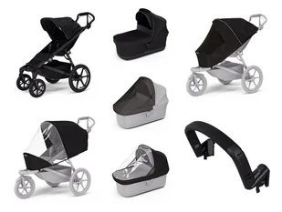 Wózek miejski Thule Urban Glide 4-wheel Black + Bassinet Black SET 7in1 - Wózki dziecięce - miniaturka - grafika 1