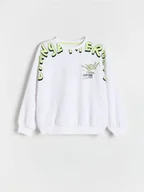 Bluzy dla chłopców - Reserved - Bawełniana bluza z nadrukiem - złamana biel - miniaturka - grafika 1