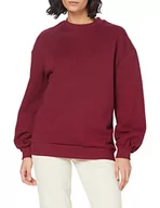 Swetry damskie - Urban Classics Damska bluza oversized z bawełny organicznej, okrągły dekolt sweter z bawełny organicznej, szerokie rękawy, rozmiar XS do 5XL, burgundowy, XS - miniaturka - grafika 1