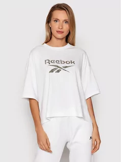 Koszulki i topy damskie - Reebok T-Shirt Classics Animal-Print Graphic H41352 Biały Oversize - grafika 1