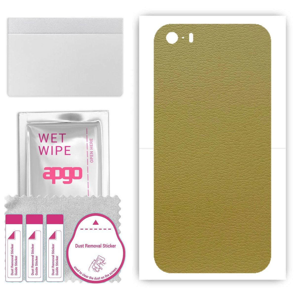 Folia naklejka skórka strukturalna na TYŁ do Apple iPhone 5 - Skóra Oliwkowa - apgo SKINS