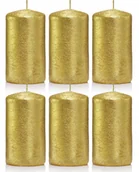 Świece - Świece ozdobne złote walec kokon 10/6 zestaw 6 szt - miniaturka - grafika 1
