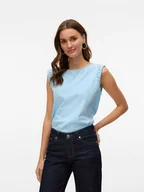 Koszulki i topy damskie - Vero Moda Koszulka w kolorze błękitnym - miniaturka - grafika 1