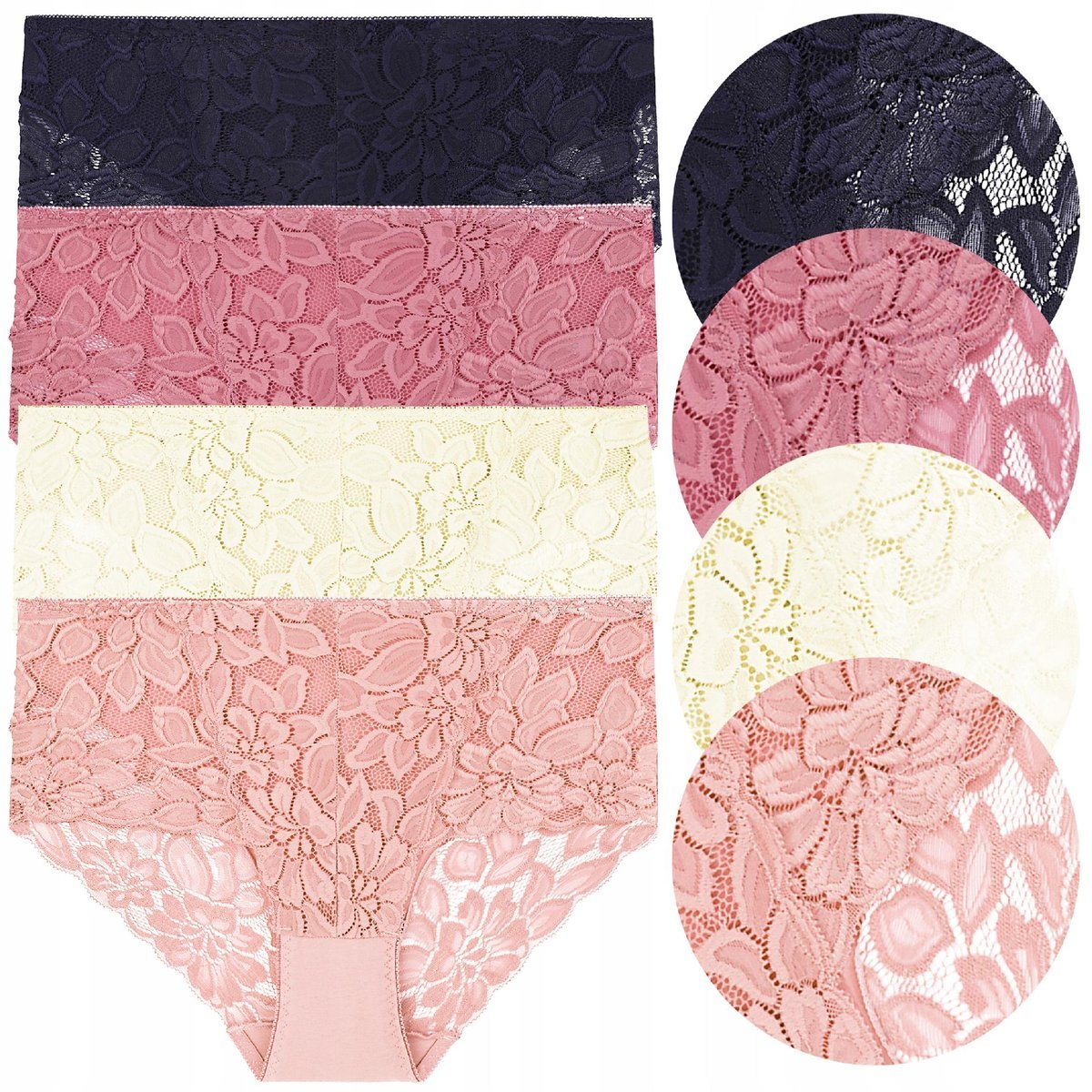 MAJTKI DAMSKIE FIGI Bawełniane Kobiece z Wysokim Stanem 4 szt. MORAJ r. XL