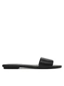 Klapki i japonki damskie - Calvin Klein Klapki Org Flat Sndl One Bar Lth Aop HW0HW02857 Czarny - miniaturka - grafika 1