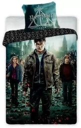 Faro Pościel bawełniana 160x200 Harry Potter 003 czarna turkusowa ciemna młodzieżowa poszewka 70x80 - Pościel dla dzieci - miniaturka - grafika 1