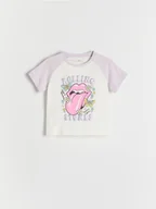 Bluzki dla niemowląt - Reserved - T-shirt ROLLING STONES - złamana biel - miniaturka - grafika 1