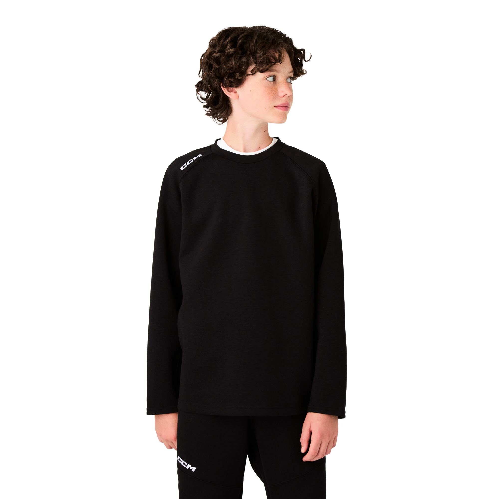 Bluza dziecięca CCM Team Locker Room Crew Neck Black L