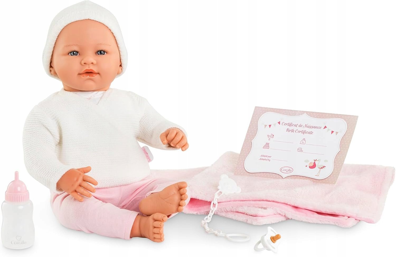 Lalka Noworodek Realistyczna Różowa 42 CM Z Miękkim Winylowym Ciałem