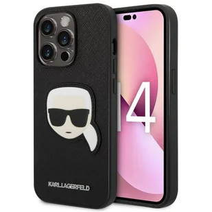Etui KARL LAGERFELD Saffiano Karl s Head Patch do Apple iPhone 14 Pro Czarny - Etui i futerały do telefonów - miniaturka - grafika 1