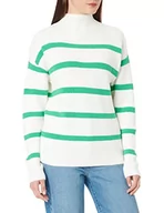 Swetry damskie - Vila Damski sweter Viril Mockneck L/S Knit Rib Top-Noos, biały, XS - miniaturka - grafika 1