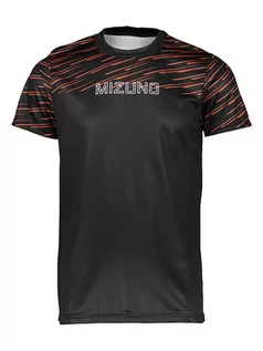 Koszulki sportowe męskie - Mizuno Koszulka sportowa "Athletic" w kolorze czarno-pomarańczowym - grafika 1