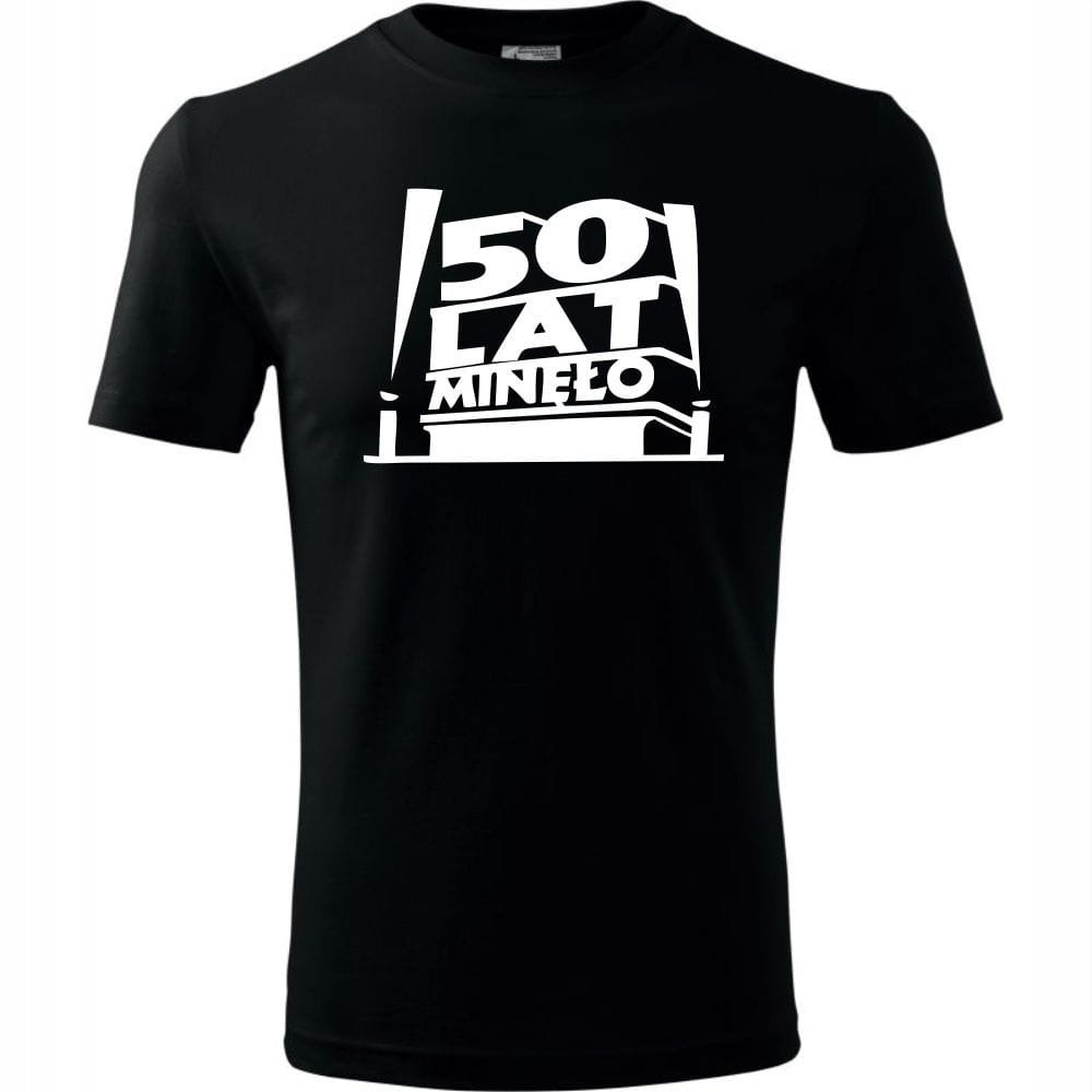 Męska Koszulka z Nadrukiem 50 lat minęło Idealny Prezent na 50 Urodziny czarny XL