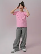Koszulki dla dziewczynek - 4F T-shirt regular z nadrukiem dziewczęcy - różowy 164 (13-14 lat) - miniaturka - grafika 1