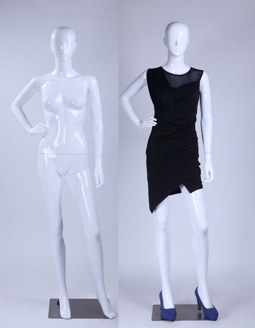 Eurotondisplay piękny stojący manekin damski LF3-B abstrakcyjny biały błyszczący lakierowany manekin kobieta kobieta manekin