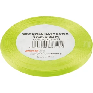Brewis Wstążka dekoracyjna satynowa 6mm/32m jasnozielona - Pasmanteria - miniaturka - grafika 2