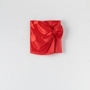 Spódnice - Sinsay - Spódnica mini z wiązaniem - Czerwony - miniaturka - grafika 1