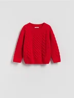 Bluzy dla dziewczynek - Reserved - Sweter z fakturą - czerwony - miniaturka - grafika 1