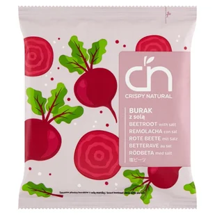 ﻿Crispy Natural Burak czerwony suszony plasterki z solą morską 18g - Chipsy - miniaturka - grafika 1