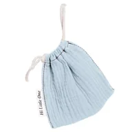 Akcesoria do smoczków - Hi Little One woreczek na smoczek BIO muślin Baby Blue - miniaturka - grafika 1