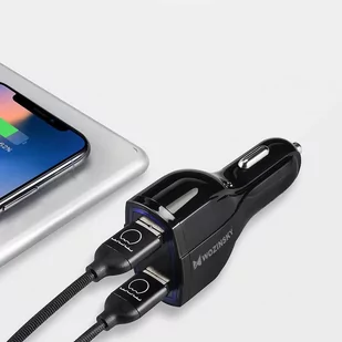 Wozinsky ładowarka samochodowa szybkie ładowanie Quick Charge 3.0 QC3.0 2xUSB / USB Typ C czarny (WCC-01) - Ładowarki samochodowe - miniaturka - grafika 2