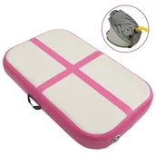 Maty do ćwiczeń - VidaXL Mata gimnastyczna z pompką, 60x100x10 cm, PVC, różowa - miniaturka - grafika 1