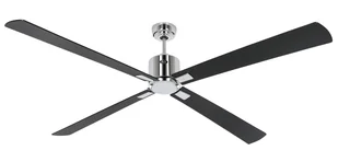 Energooszczędny wentylator sufitowy z pilotem Eco Neo III WiFi 180 cm błyszczące chromowane łopatki czarny / teak - Wentylatory sufitowe - miniaturka - grafika 1