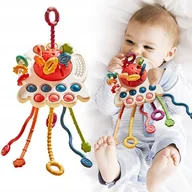 Gryzaki dla dzieci - KingSzop GRYZAK GRZECHOTKA SENSORYCZNY WIELOFUNKCYJNA ZABAWKA MONTESSORI POP IT PRZECIĄGANIE DLA DZIECKA - miniaturka - grafika 1