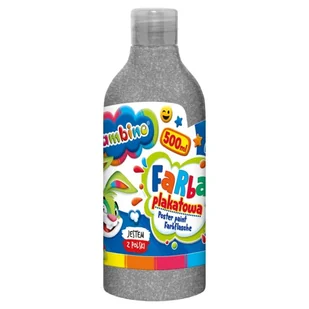 Bambino Duża Farba Plakatowa W Butelce Szkolna Przedszkolna 500ml Srebrna - Szkolne artykuły papiernicze - miniaturka - grafika 1
