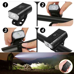 Lampka rowerowa przednia wodoodporna Alogy światełko LED oświetlenie przód na rower kierownicę 800lm - Akcesoria do smartwatchy - miniaturka - grafika 7