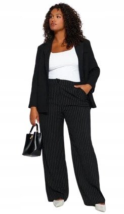 TRENDYOL ELEGANCKIE SPODNIE W PASKI Z WYSOKIM STANEM PLUS SIZE 46 5AA