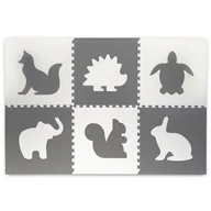 Maty piankowe - Ricokids Duża mata piankowa, puzzle, zwierzątka białe i szare 6 szt. 7490 - miniaturka - grafika 1