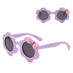 Dziecięce 2-4 lata gumowe okulary przeciwsłoneczne polaryzacyjne POL-JR-55C fiolet - Okulary przeciwsłoneczne - miniaturka - grafika 1