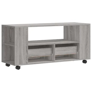 Szafka pod TV, szary dąb sonoma, 102x34,5x43 cm Lumarko! - Szafki RTV - miniaturka - grafika 9