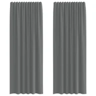Zasłony - vidaXL Zasłony woalowe z pętelkami 2 szt. Ciemnoszary 140x260 cm - miniaturka - grafika 1