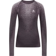 Bluzy sportowe damskie - Bluza termoaktywna damska Odlo Performance Warm Blackcomb BL Top Crew Neck LS - miniaturka - grafika 1