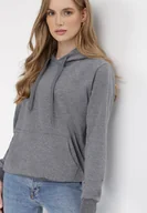 Bluzy damskie - Ciemnoszara Bluza z Kapturem Anitta - miniaturka - grafika 1