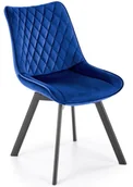 Krzesła - Welurowe granatowe pikowane krzesło obrotowe K2-E05 - miniaturka - grafika 1
