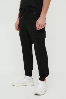 Spodnie męskie - Alpha Industries spodnie bawełniane kolor czarny - grafika 1