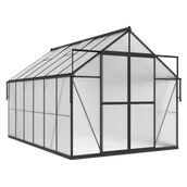 Szklarnie ogrodowe - Szklarnia Ogrodowa Poliwęglan Duża Slide-In 370x244cm Czarna UV - miniaturka - grafika 1