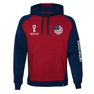 Bluzy męskie - FIFA Męska bluza z kapturem Official World Cup 2022, męska, USA, X-XL, czerwona, XXL, czerwony, XXL - miniaturka - grafika 1