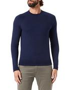 Swetry męskie - Hackett London Męska bluza z dzianiny sweter, granatowa, S - miniaturka - grafika 1