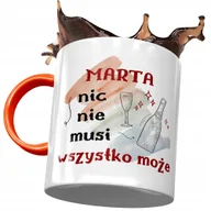 Kubki - Kubek Pomarańczowy Dla Marty Żony Koleżanki z Nadrukiem ze Zdjęciem + Opakowanie na prezent (wzór 04) - miniaturka - grafika 1