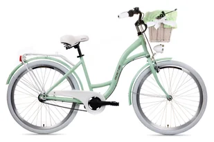 Goetze, Rower Miejski Style 26" 3 Biegi Pistacjowo Biały, Kosz - Rowery - miniaturka - grafika 1