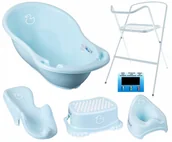 Wanienki dla dzieci - WANNA DLA DZIECKA TEGA "ZESTAW 6w1" WANIENKA TERMOMETR STOJAK AKCESORIA - miniaturka - grafika 1