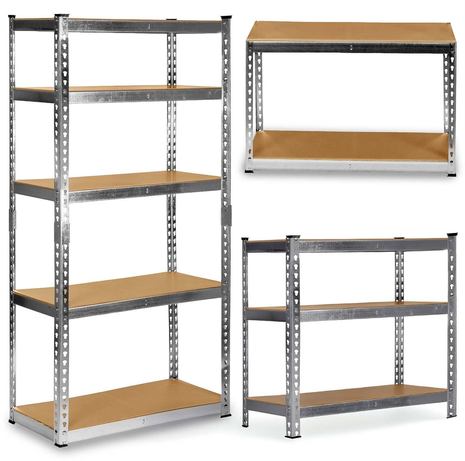 Regał metalowy magazynowy 183 x 90 x 40 cm Humberg HR-853 srebrny