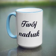 Kubki - Duży kubek XXL z błękitnym uszkiem z Twoim nadrukiem - miniaturka - grafika 1