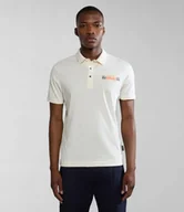 Koszulki męskie - polo uomo napapijri e-smallwood np0a4hpv n1a1 white whisper - miniaturka - grafika 1