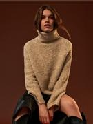 Swetry damskie - Sinsay - Sweter oversize z wełną - kremowy - miniaturka - grafika 1